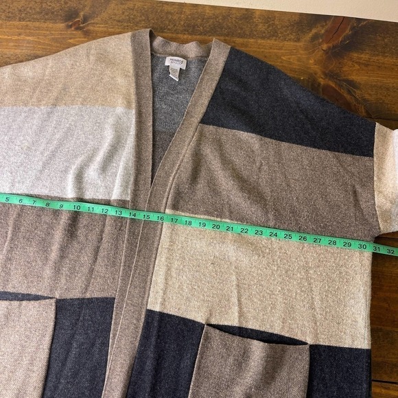 Monroe & Main Color Block Neutral Grey Cream Wool Blend Cardigan Women's 2X - Picture 7 of 8